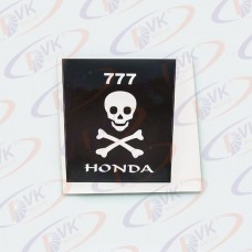 Наклейка HONDA номер 777 з черепом