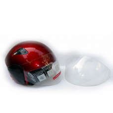 Шлем для скутера DVKmoto -55 красный, размер S   дополнительное стекло антискраб
