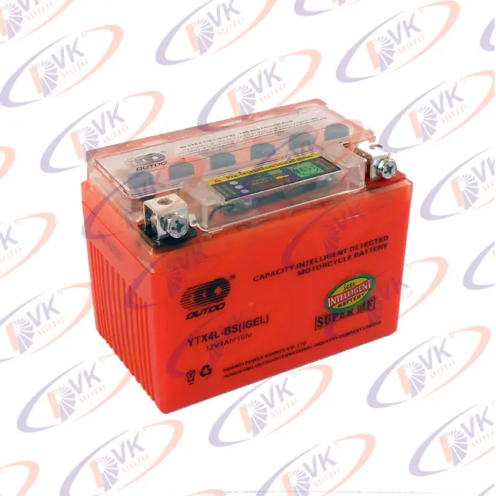 Аккумулятор гелевый 12В 4А YTX4L-BS I-GEL на скутер (с индикатором заряда), OUTDO