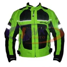 Мотокуртка Alpinestars чорно-зелена светоотражающая, розмір L