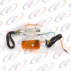 Повороти скутера ромб хромований, жовте скло AX-100 (к-т.2шт)