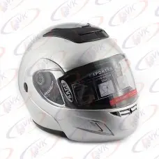 Мотошлем с подъемной челюстью  DVKmoto 1А1 серебро размер S