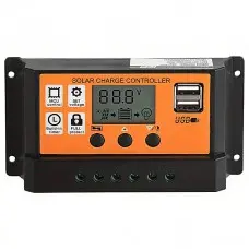 Контролер заряду  ШИМ  12-24 В 10А (дисплей + USB)
