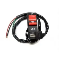 Кнопка включення + USB на кермо 22 мм (з хомутом)