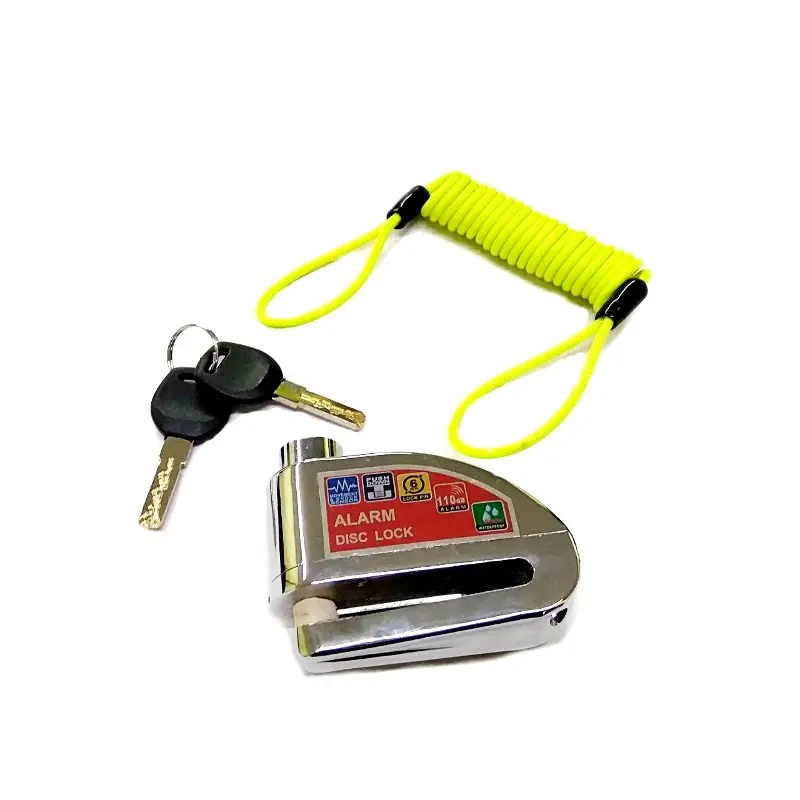 Замок на дисковый тормоз с сигнализацией KS8305, хром