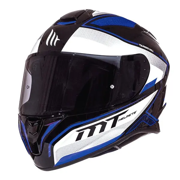 Мотошлем MT Targo  Interact White-Black-Blue, размер M