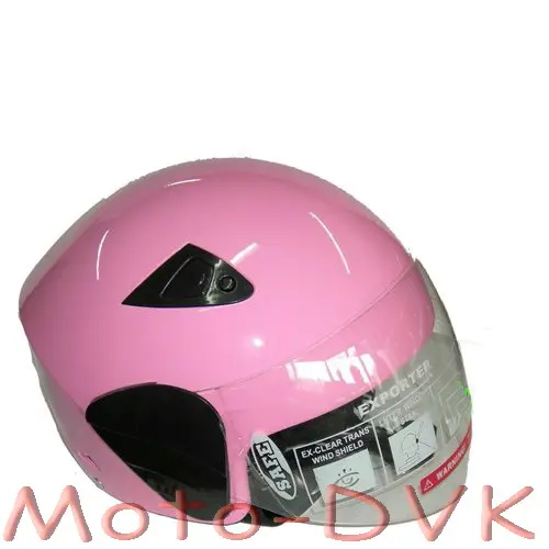 Мотошолом DVKmoto -55 рожевий розмір М додаткове скло антискраб шолом для мотоцикла жіночий