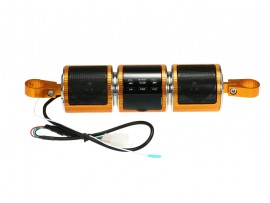 Аудіосистема з Bluetooth і ЖК-дисплеєм, кріплення на кермо, золото (MT-487)