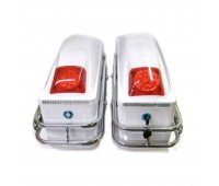 Багажники бічні прямокутні пластикові, з активними габаритом, білі (к-т 2 штуки)