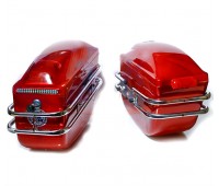 Багажники бічні прямокутні пластикові, з активним габаритом, червоні (к-т 2 штуки)