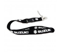 Шнурок на шею для ключей Suzuki черный