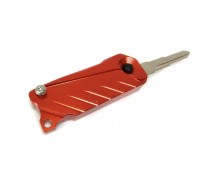 Брелок для ключей с заготовкой ключа (выкидной) алюминиевый, оранжевый