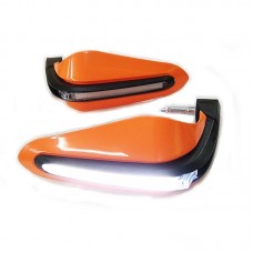 Защита рук для мотоцикла c led габаритами, оранжевая (к-т 2 штуки)