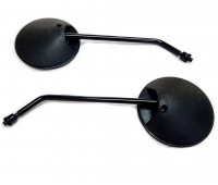 Зеркала на скутер 8 мм круглое черное, черная ножка (к-т 2 штуки)