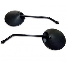 Дзеркала на скутер 8 мм кругле чорне, чорна ніжка (к-т 2 штуки)