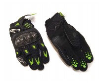 Мотоперчатки шкіряні чорно-зелені Alpinestars M10 AC Glove, M