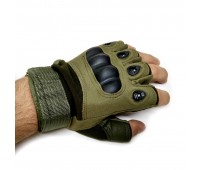 Тактичні армійські рукавички без пальців (колір олива), розмір М