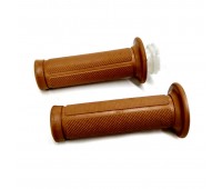 Ручки керма 22 мм гумові коричневі (з вставкою газу під 1 трос), комплект 2 штуки