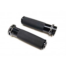 Ручки керма 25 мм "Harley" металеві з гумовою вставкою, чорні (к-т 2 штуки)