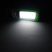Светодиодный фонарик с двумя источниками света (на батарейках), зеленый