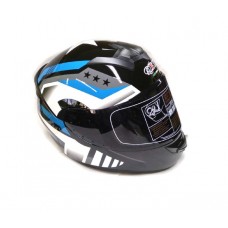 Шлем интеграл QKE-111 черно-синий (тонированное стекло), размер L