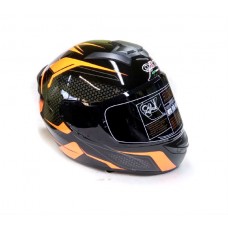 Шлем интеграл QKE 111 черно-оранжевый (тонированное стекло), размер L
