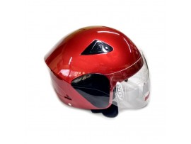 Шлем для скутера DVKmoto -55 красный, размер М   дополнительное стекло антискраб