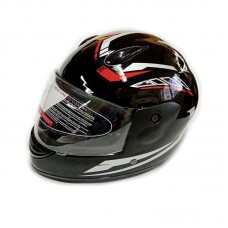 Шлем интеграл F2 черный с красно-серым рисунком, размер XXS
