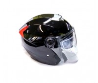 Открытый шлем LSG-858 с очками, черный глянцевый, размер S-M