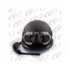 Мотокаска німецька чорна матова з окулярами MoтоTech, розмір L