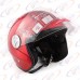 Шлем для скутера DVKmoto -51 красный, размер М   дополнительное стекло антискраб