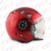Шлем для скутера DVKmoto -52 красный, размер S   дополнительное стекло антискраб