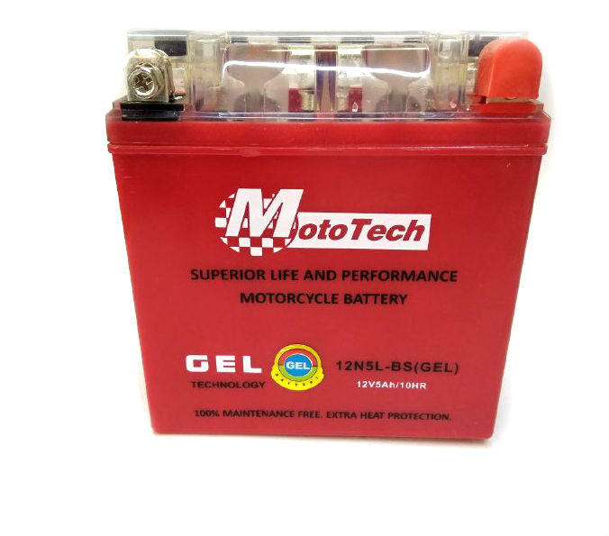 Мото аккумулятор  12v5a клема короб.12N5L-BS(GEL) MotoTech