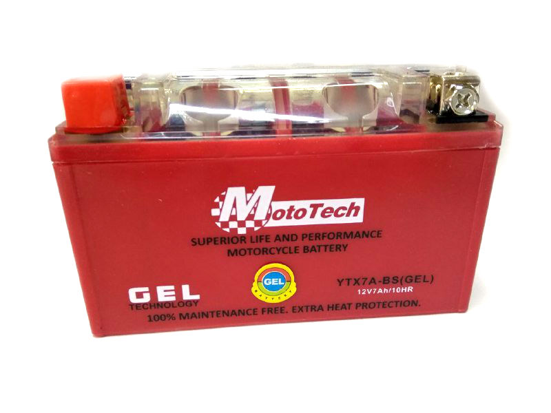 Гелевый аккумулятор  12v7a  клем коробка YTX7A-BS(GEL)  MotoTech