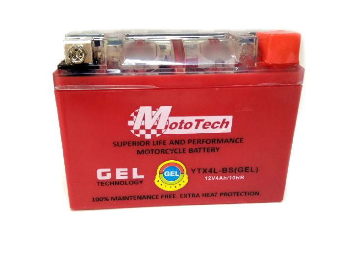 Аккумулятор на скутер 12v4a  клем коробка  YTX4L-BS(GEL) MotoTech