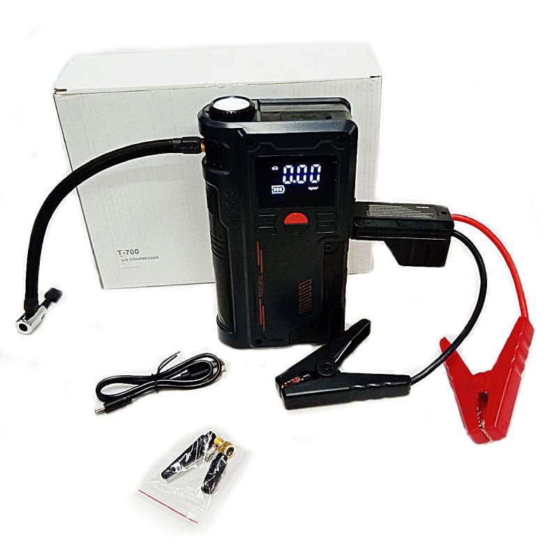 Пусковое устройство стартера с компрессором Jump Starter T 700, повербанк, фонарь