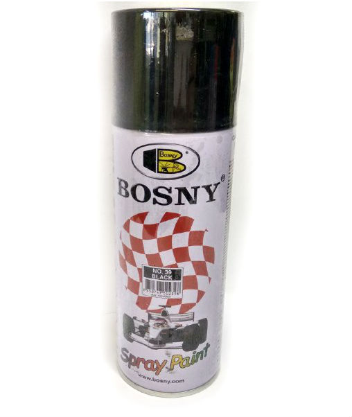 Краска для мотоцикла, скутера  " BOSNY "ЧЕРНЫЙ ГЛЯНЦЕВЫЙ " (№39), аэрозоль 400ml