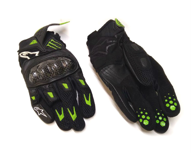 Мотоперчатки шкіряні чорно-зелені Alpinestars M10 AC Glove, M