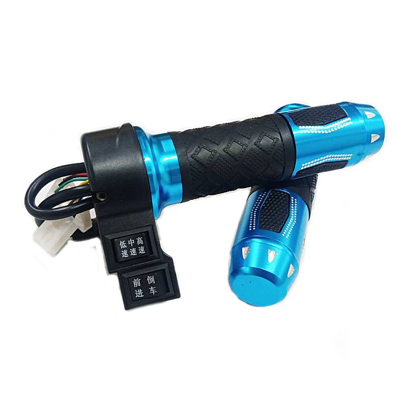 Ручка акселератора для електротранспорту 24V/36V/48V/64V/72V/84V (3 швидкості + вперед-назад), чорно-синя (к-т 2 штуки)