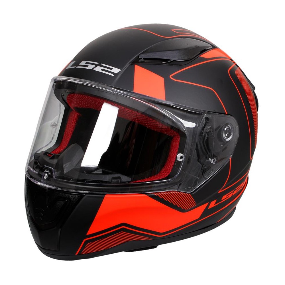 Мотошлем LS2 FF353 Rapid Carrera HI-Vis Black-Red-Grey, розмір L