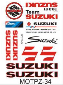Наклейки на скутер  -зеркалка Suzuki  (мотрz-34)