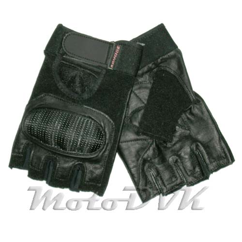 Мотоперчатки без пальцев (с защитой) Armode MG-003 черные